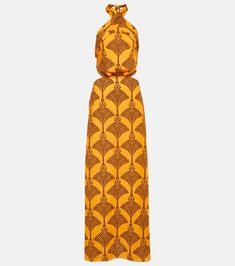 Printed halterneck cotton maxi dress in yellow - Johanna Ortiz | Mytheresa Pucci Print, Designer Beach Wear, Best Online Stores, Red Accessories, Bridal Bag, Cotton Maxi Dress, Embellished Gown, Johanna Ortiz, Swimwear Online