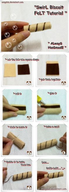 instructions for how to make sweet biscuits with felt