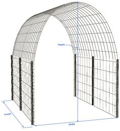 an arch is shown with measurements for the top and bottom sections, including the sides