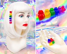 Vintage 90s Y2K Retro Rainbow Cute Mini Claw Plastic Acrylic LGBTQ Pride Rave Kawaii Pink Purple Blue Green Yellow Red Hair Clips Set of 6 A set of six cute mini 90s claw style hair clips + surprise gift included in each box! Each clip measures approximately 0.625in (15.88mm) These vintage cuties are made of plastic acrylic and brass/gold tone hardware! From our own wear, we have tested these and can stand by their strength! The 5 toothed claw design can hold lots of hair and do not slip out eas Red Hair Clips, Hair Clips 90s, Claw Design, 90s Hairstyles, Retro Rainbow, Pink Purple Blue, Y2k Retro, Red Green Yellow, Lgbtq Pride