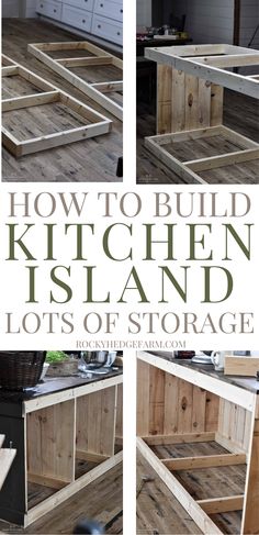 how to build a kitchen island out of pallet wood and other items for storage