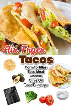 an image of tacos on a plate with ingredients