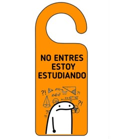 an orange door hanger that says no entres estoy estudinado