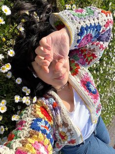 Boho Crochet Cardigan Sweater, Granny Square Colorful Jacket, Handmade Oversized Patchwork Cotton Cardigan, Knitted Summer Top S/M Multicolor Granny Square Cardigan One Size, One Size Multicolor Granny Square Cardigan, Spring Granny Square Sweater, One Size, Cozy Multicolor Granny Square Sweater, Hand Knitted Multicolor Cardigan For Spring, Multicolor Hand Knitted Cardigan For Spring, Spring Multicolor Crochet Patterns, Casual Multicolor Crochet Knitting Pattern, Colorful Granny Square Sweater For Spring