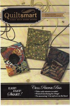 an advertisement for quiltsmart featuring two bags