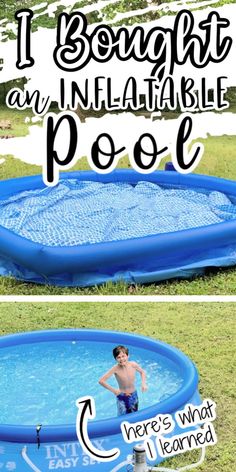 an inflatable pool with the words, i bought an inflatable pool here's what i learned