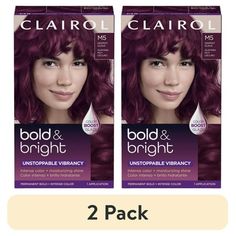 Clairol Bold & Bright Permanent Hair Dye, M5 Deepest Guava INTENSE COLOR + MOISTURIZING SHINE. Unstoppable vibrancy! Bold & Bright gives you vivid, vibrant color that stays true. TrueColorSeal Technology locks in color to help protect against water-fading, mazimizing vibrancy. HydraShine Conditioner moisturizes + smoothens hair. Need a boost of color? The Color Boost Glaze amplifies your color anytime you need it! Size: 1 Application. Clairol Hair Color, Permanent Hair Dye, Permanent Hair Color, Hair Dye, Intense Colors, Dyed Hair, 2 Pack, Glaze, Hair Care