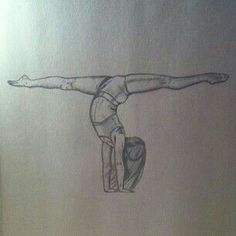 a drawing of a person doing a handstand