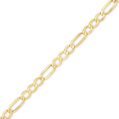 Curate your collection of versatile accessories with this refined chain bracelet. Created in hollow 10K gold, this choice showcases a 5.3mm-wide figaro chain. Polished to a bright shine, this 7.5-inch bracelet secures with a lobster claw clasp. Figaro Chains, 10k Gold, Chain Bracelet, Chain, Gold