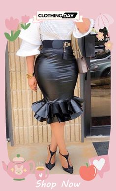 Black Pu Zipper Fly Mid Patchwork Zippered Solid Mermaid Skirt Skirts Mermaid Skirt, Skirts Online, Wholesale Fashion, Buy Now, Womens Bottoms, Mermaid, Zipper, Skirt, Black