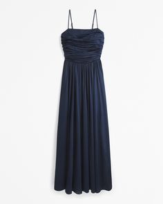 Women's The A&F Emerson Lace-Up Back Maxi Dress | Women's Dresses & Jumpsuits | Abercrombie.com Laceup Dress, Voluminous Skirt, Suits Coats, New Arrival Dress, Swimwear Accessories, Womens Maxi Dresses, Square Neckline, Satin Fabric, Women's Dresses