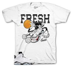 Sneaker tees to match your Jordan Retro 6 reverse oreo | white black retro 6s ST Clothing- Fly Kicks Sneaker Tees Made of 100% pre-shrunk cotton. Fits true to size. *You may refer to size chart for correct measurements.* SHOP JORDAN WHITE BLACK 6 SHIRTS HERE Throwback White Tops For Streetwear, White Throwback Graphic Print Tops, White Throwback T-shirt With Logo Print, White Cotton Throwback T-shirt, White Short Sleeve Throwback T-shirt, White Pre-shrunk Throwback T-shirt, White Throwback T-shirt, Shrink-resistant, White Black Shoes, Latest Jordans