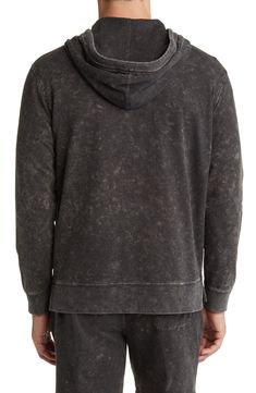 Mottled, acid-wash coloring brings instant old-favorite status to a hoodie made for timeless comfort from soft, stretchy cotton-blend fleece. Drawstring hood 70% cotton, 25% polyester, 5% elastane Machine wash, dry flat Imported Washed Hoodie Tops For Loungewear, Hooded Washed Hoodie For Loungewear, Acid Wash Hooded Soft-washed Sweatshirt, Hooded Washed Black Sweatshirt For Loungewear, Hooded Sweatshirt In Washed Black For Loungewear, Acid Wash Cotton Hooded Top, Washed Black Drawstring Hood Sweatshirt, Washed Black Hooded Sweatshirt For Loungewear, Washed Black Sweatshirt With Drawstring Hood For Loungewear