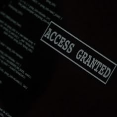 a computer screen with the words access granted printed on it's back side