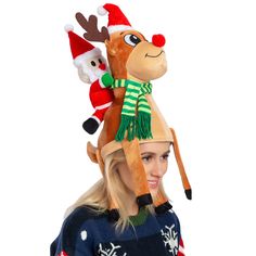 Our Christmas Reindeer Hat size is suitable for kids ages 3+, teenagers and adults. It's a great way to warms heads for the holiday season and beyond. Wear this hat to the holiday office party, out in the snow, or to your aunt's annual family get-together. No matter where you choose to wear this hat, you'll be sure to spread christmas cheer with you. Buy your reindeer hat today, and make this christmas season your most magical yet! Premium quality. Child safe: non-toxic. Super durable. Made of 1 Funny Christmas Hats Diy, Diy Christmas Hats, Funny Christmas Hats, Reindeer Hat, Christmas Dress Up, Kitchen Christmas Gifts, Holiday Hats, Christmas Party Gift, Ugly Sweater Party