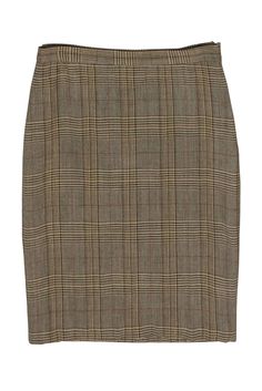 Current Boutique-Moschino Cheap & Chic - Tan Plaid Pencil Skirt Sz 10 White Silk Blouse, Plaid Pencil Skirt, Moschino Cheap And Chic, Tan Plaid, Professional Outfits, White Silk, Look Chic, Feel Confident, Plaid Pattern