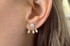 Earrings 14kt Gold Triple Jacket Pear Shape with Diamonds 0.55 carats. Perfect gift for Christmas, Mom, Girlfriend, Daughter, Graduation, Birthday and more. Daughter Graduation, Christmas Mom, Pear Shaped Diamond, Jacket Design, Special Moments, 14kt Gold, Pear Shape, Pear Shaped, Diamond Earrings