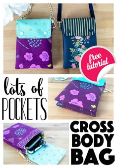 the instructions for how to make cross body bags