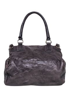 This ultra-stylish Givenchy taupe leather satchel is the perfect grunge it girl accessory. The crinkle leather bag features a top handle and adjustable crossbody strap for fashion-forward versatility, you'll never want to go without it! Swap out your basic black purse for this edgy essential and enjoy the compliments. Made in Italy 100% Leather Fabric lining Zipper top closure Two front zipper pockets Removable straps Minor rubbing and cracks on straps and corners Height 12" Width 12" Depth 6" H Trendy Leather Shoulder Bag With Gunmetal Hardware, Fall Textured Leather Shoulder Satchel, Trendy Double Handle Shoulder Bag With Gunmetal Hardware, On-the-go Fall Bag With Gunmetal Hardware, Textured Leather Crossbody Satchel For Fall, Trendy Top Handle Shoulder Bag With Gunmetal Hardware, Fall Satchel Shoulder Bag With Gunmetal Hardware, Trendy Textured Leather Satchel Shoulder Bag, Textured Leather Satchel Bag For Fall