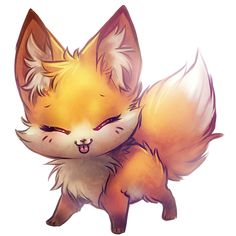 a drawing of a little fox with its eyes closed