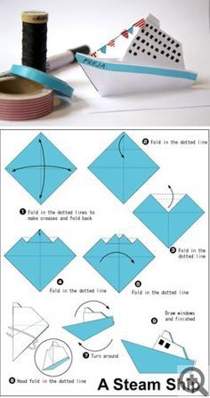 instructions to make an origami boat