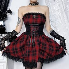 Material: Polyester; Spandex 
Weight: 0.2KG 
Size: XS-L 
SKU:?DR39906 Styl Grunge, Clothing Design Sketches, Tube Top Dress, Lace Splicing, Emo Outfits, Lace Patchwork, Gothic Dress, Hip Dress, Gothic Outfits