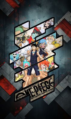 the poster for one piece anime is shown with many different characters and their name on it