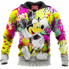 Mickey Mouse Hoodie is made of  99% high-grade polyester knit fabric are a perfect combination of function and style. Polyester material helps the shirt maintain good shape and has fewer wrinkles, suitable for many outdoor and indoor activities. Hoodies easily coordinate with other clothes, from simple jeans to sports pants or dynamic shorts. Sporty Hoodie With Character Print, Casual Sports Hoodie With Character Print, Multicolor Cartoon Print Hooded Hoodie, Multicolor Sports Sweatshirt With Drawstring Hood, Multicolor Hooded Hoodie For Sports, Multicolor Hoodie With Drawstring For Outdoor, Casual Multicolor Sports Hoodie, Casual Multicolor Hoodie For Sports, Sporty Multicolor Hoodie For Outdoor