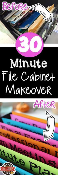 the title for 30 minute tie cabinet makeover after