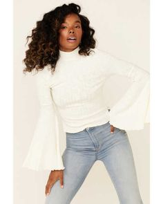 Shyanne Boots, White Turtle Neck, Boots Jeans, Hem Style, Seasonal Fashion, Bell Sleeve, Autumn Winter Fashion, Jeans And Boots, Long Sleeve Top