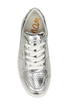 Refresh your sneaker game with this crisp throwback sneaker featuring a springy, lightweight cupsole and hoops-inspired perforations on the toe. Synthetic upper, lining and sole Imported Top Sneakers Women, Sneaker Games, Sam Edelman, Low Top, Nordstrom Rack, Top Sneakers, Nordstrom, Sneakers, Silver