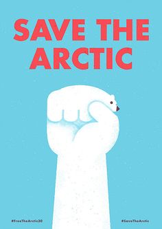 a polar bear with the words save the arctic on it's chest and arms