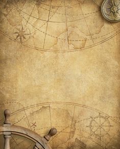 an old world map with a compass on it stock photo - 1387982