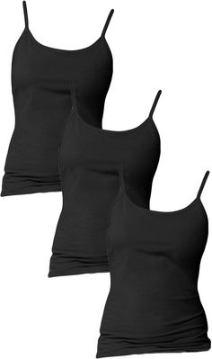 PRICES MAY VARY. Set of 3 Cami with built-in shelf bra provides light support and coverage. Super-soft cotton-rich fabric moves with you for all-day ease. Tag-free for itch-free comfort. Skinny camisole straps adjust discreetly in back. Say goodbye to unsightly bra straps. Amazon Bras, Under Garments, Rich Fabric, Bra Straps, Shelf Bra, Cami Tanks, Bra Set, Bra Tops, Stretch Cotton