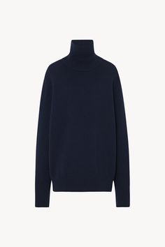 Stepny Turtleneck Blue in Wool and Cashmere – The Row Italy Style, Fall Winter 2024, Wool Knit, Ribbed Neckline, Winter 2024, Turtleneck Sweater, The Row, Cashmere, Sweaters For Women