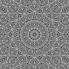 an abstract black and white background with many circular designs in the center, as well as circles