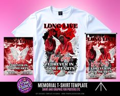 two t - shirts with the words, long live and forever in red on them