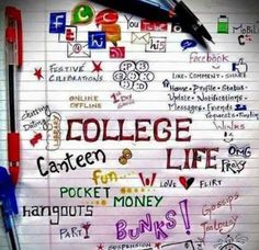 college life written on a piece of paper