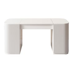 a white table with two curved sections on the top and one section at the bottom