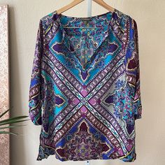 Selling This Beautiful Patterned Tunic Blouse From Tommy Bahama. Purchased And Never Wore. Size M. You Can Wear With Anything And Even As A Swimsuit Cover. Please Review All Pictures. All Sales Final. All My Items Come From A 100% Smoke Free/Pet Free Environment. Offers Welcome. Check Out My Other Items. Purple Bohemian Blouse For Vacation, Bohemian Purple Blouse For Beach, Casual Purple Blouse For Beach, Printed Purple Blouse For Vacation, Vacation Blouse With Colorful Pattern In Blue, Multicolor Beachwear Blouse For Beach Season, Blue Colorful Pattern Blouse For Vacation, Blue Blouse With Colorful Pattern For Vacation, Purple Printed Blouse For Vacation