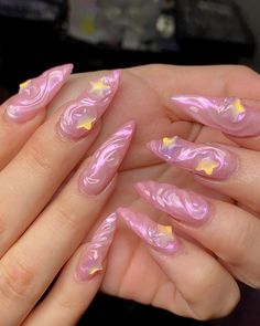 Instagram 3d Gel Nails, Stilleto Nails Designs, Goth Nails, Nail Design Inspiration, Pretty Gel Nails, Really Cute Nails, Kawaii Nails, Nails Pink, Fire Nails