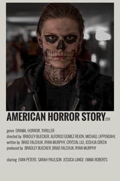 the poster for american horror story, which features an image of a woman with tattoos on her face