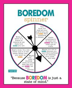 a wheel of fortune with the words boredom spinner on it