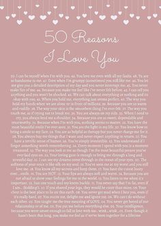 a pink background with hearts and the words 50 lessons i love you