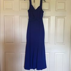 Brand New Royal Blue Dress In The Size 8 Blue Fitted Dressy Maxi Dress, Fitted Blue Dressy Maxi Dress, Royal Blue Maxi Dress For Spring Formal, Blue Dressy Maxi Dress For Date Night, Formal Sleeveless Blue Maxi Dress, Dressy Blue Maxi Dress, Gold Mermaid Dress, Sherri Hill Gowns, Hot Pink Prom Dress