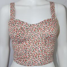 Nwot Pins And Needles Floral Crop Top Sz S Welcome To Bbygirl's Gems! Browse Through And Find Gems For Your Treasured Closet. Offers Welcomed! Bundle Of 2+ Items Earns You 15% Off Your Order! Come Explore, Bbygirl Follow Us On Ig @Bbygirlsgems & Tag Us With Your Gems, Bbygirl Red Sleeveless Top With Cherry Print, Sleeveless Red Top With Cherry Print, Fitted Sleeveless Top With Cherry Print, Fitted Sleeveless Cherry Print Tops, Fitted White Top With Cherry Print, Printed Fitted Crop Top For Summer, Fitted White Cherry Print Top, White Floral Print Cotton Crop Top, Fitted Cherry Print Tops For Spring