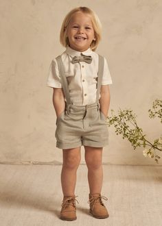 SUSPENDER SHORTS - SAGE Ringbearers Outfits, Suit With Suspenders, Outfits With Suspenders, Wedding Outfit For Boys, Patterned Blazer, Rustic Outfits, Custom Tuxedo, Casual Cocktail Dress, Suspender Shorts