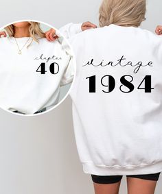 Vintage 40th Birthday Tshirt, Custom Birthday Tshirt, 40th Birthday Tshirt Gift for Her, Chapter 40 How to Order? - Check and review all the photos - Choose your t-shirt color - Choose your size - Fill in personalization if required - Click add to cart, you can go back to add more products. - If you have a special request please either message us or add note to seller during checkout. Production and Shipping  - Production: 1-3 days - Standard Shipping (3-5 business days after production time, if you are in a rush please upgrade the shipping at checkout) Product - We use Bella Canvas, Circle Clothing and Gildan brands, if you are requesting a specific brand please add a note to seller at checkout or kindly message us, if none is specified we use the brand at hand. Color matching is guarante Chapter 40 Birthday Shirts, Vintage 40th Birthday, 40th Birthday Shirt, Forty Birthday, 40th Birthday Shirts, Custom Birthday Shirts, 50th Birthday Shirts, Tshirt Custom, Birthday Tshirts