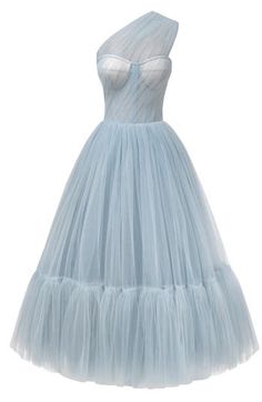 This light blue one-shoulder A-line midi dress features a puffy tulle skirt with a short underskirt, a lace-up corset bustier, and an asymmetrical sheer sleeve. Material: Tulle Composition: 100% polyester Skirt length from waist: 35.4 inches Dress weight: 17.6 lbs Neckline: Heart-shaped Back: Lace-up corset Built-in cups Lining: Light blue short underskirt Machine wash gentle cycle up to 86°F Do not bleach Steam up to 250°F Dry cleaning allowed Do not tumble dry Dry vertical Store hanging with i Fitted Light Blue Tulle Ball Gown, Formal Tulle Full Skirt Dress, Blue Tulle Dress With Boned Bodice, Evening A-line Tulle Corset Dress, Elegant Blue Corset Dress For Debutante Ball, Blue Full Skirt Prom Dress, Blue Tulle Dresses With Corset Back, A-line Tulle Corset Dress For Prom, Elegant Blue Tulle Corset Dress