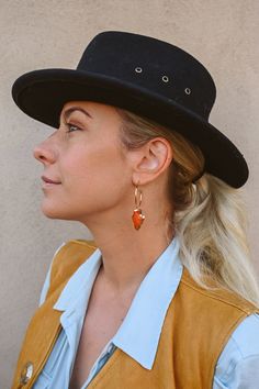 "The Carnelian Crystal Earrings you've been looking everywhere for have found you! These gold medium sized hoops are the perfect amount of simplicity and bold that pair beautifully with the energetic, passionate Carnelian arrowhead pendants. Carnelian is a stone of passion, energy & fire. Use it to pursue what excites you and make your dreams a reality. Show up every single day with passion and fire for what you're doing and you can't help but make massive progress. ▲ Carnelian arrowhead pendant Arrowhead Earrings, Arrowhead Pendant, Earrings Handmade Boho, Make Your Dreams A Reality, Small Gold Hoop Earrings, Small Gold Hoops, Carnelian Crystal, Found You, Fun Earrings